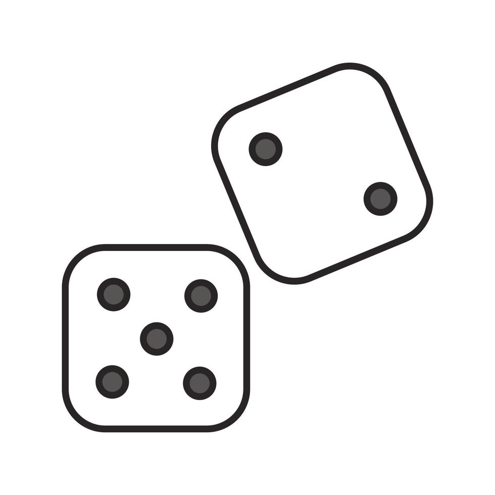 icona del colore dei dadi. gioco d'azzardo. illustrazione vettoriale isolato