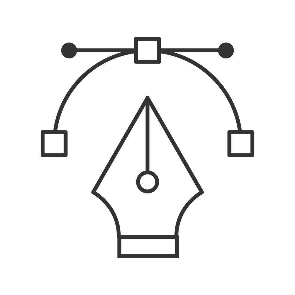 icona lineare del pennino della penna stilografica. illustrazione di linea sottile. strumento penna per computer. simbolo di contorno. disegno vettoriale isolato contorno