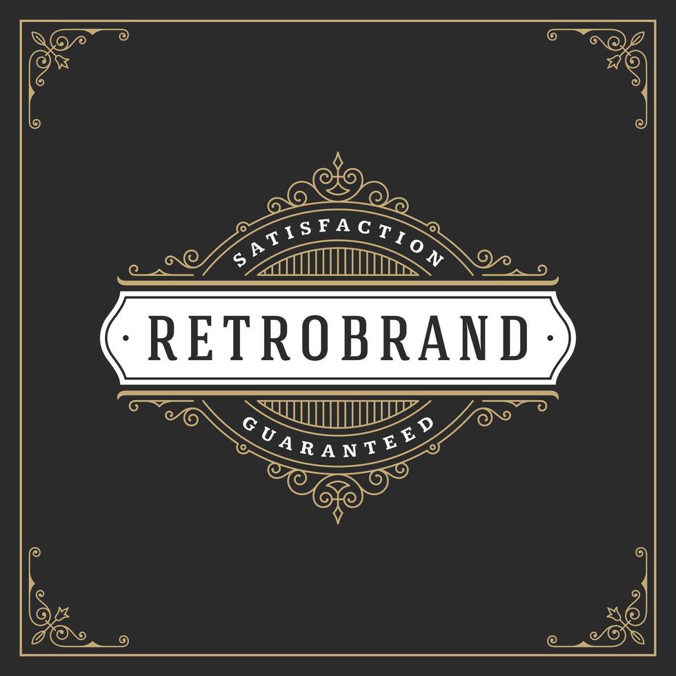 ornamento logo design modello fiorisce calligrafico Vintage ▾ telaio. vettore