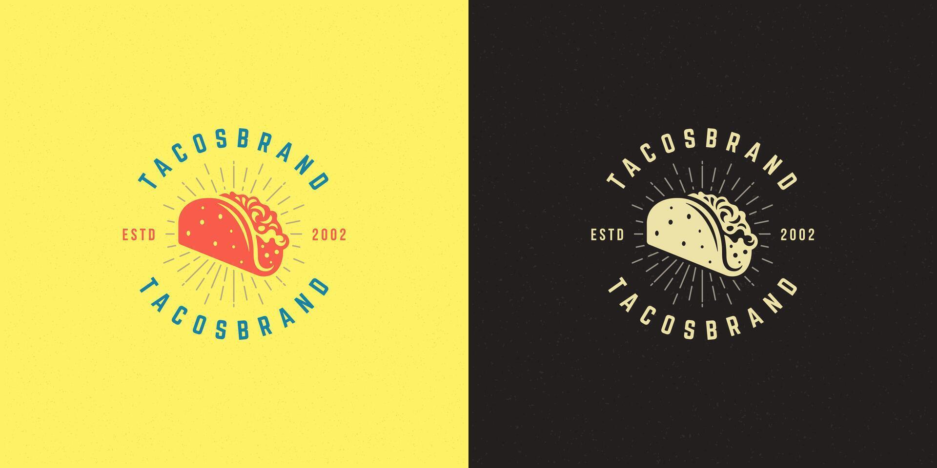 tacos logo illustrazione taco silhouette, bene per ristorante menù e bar distintivo vettore