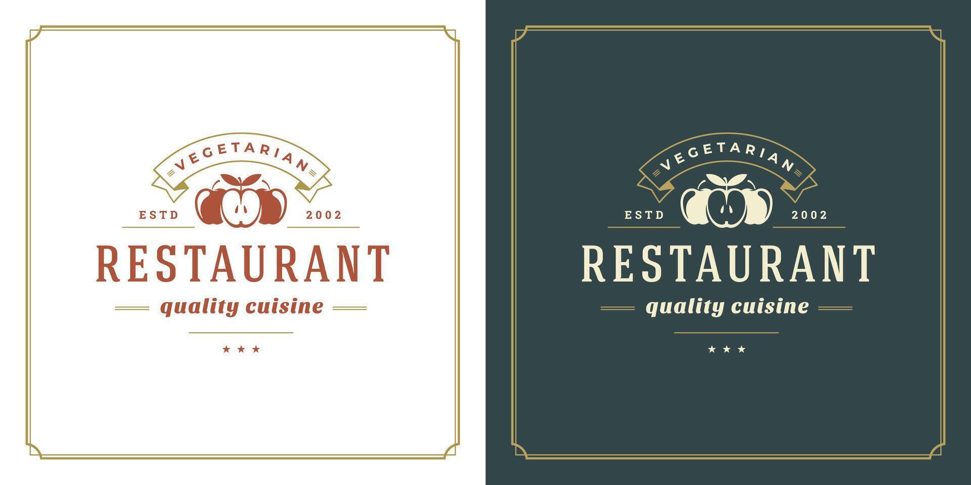 ristorante logo modello illustrazione per menù e bar cartello vettore