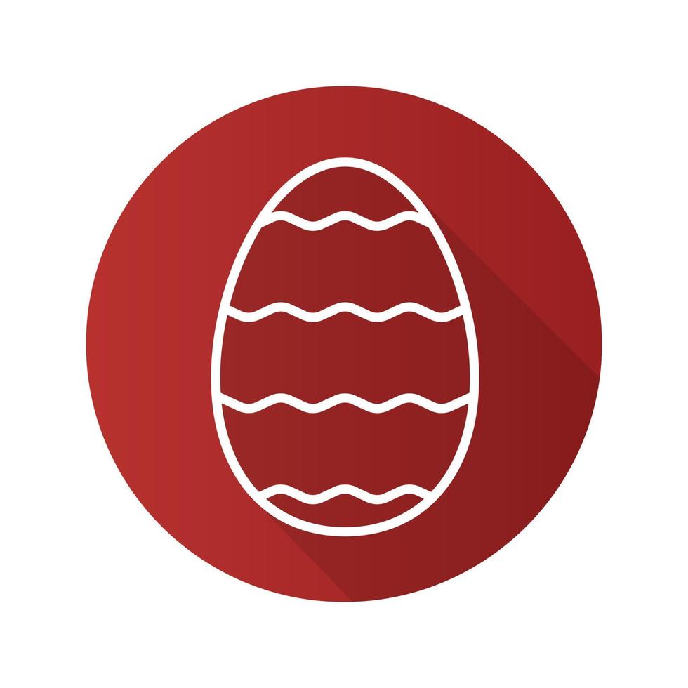 icona lineare lunga ombra dell'uovo di Pasqua. simbolo della linea vettoriale