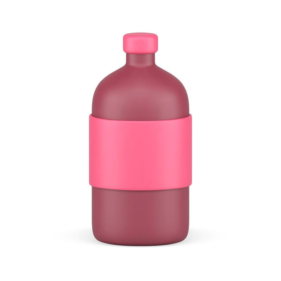 minimalista rosa succo bottiglia il branding merce Prodotto realistico 3d icona illustrazione vettore