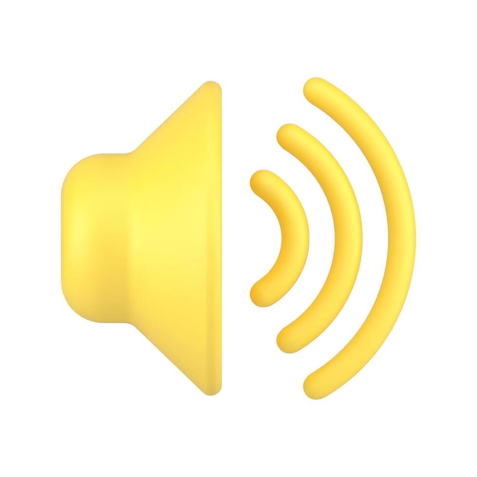 luminosa giallo suono altoparlante musica onda emittente promo annuncio dj 3d icona realistico vettore