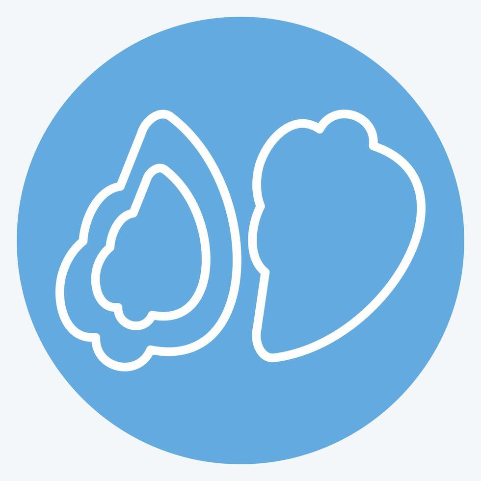 icona ostrica. relazionato per frutti di mare simbolo. blu occhi stile. semplice design illustrazione vettore