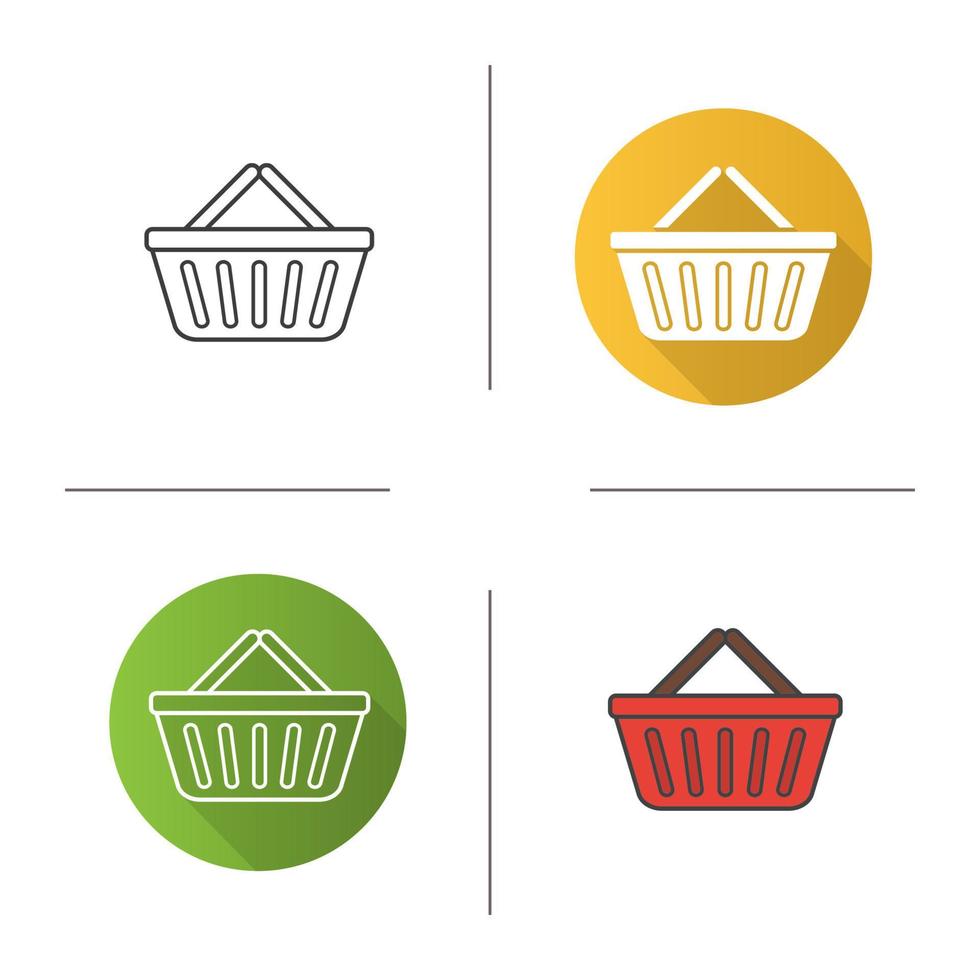 icona del carrello della spesa del supermercato. design piatto, stili lineari e di colore. illustrazioni vettoriali isolate