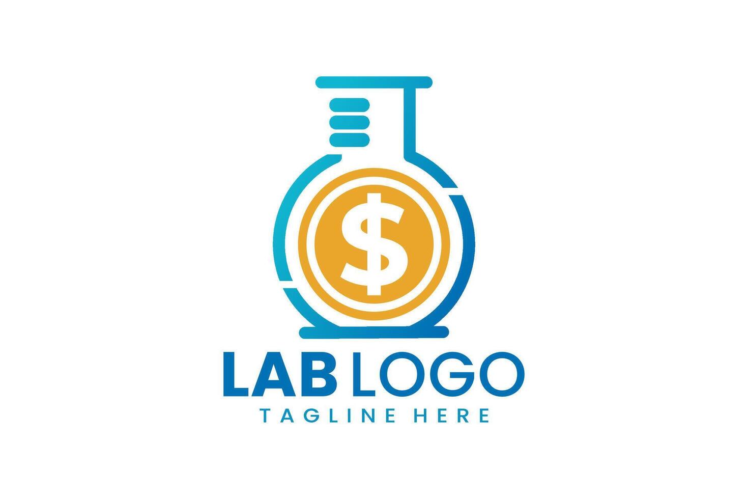 piatto moderno semplice i soldi laboratorio logo modello vettore