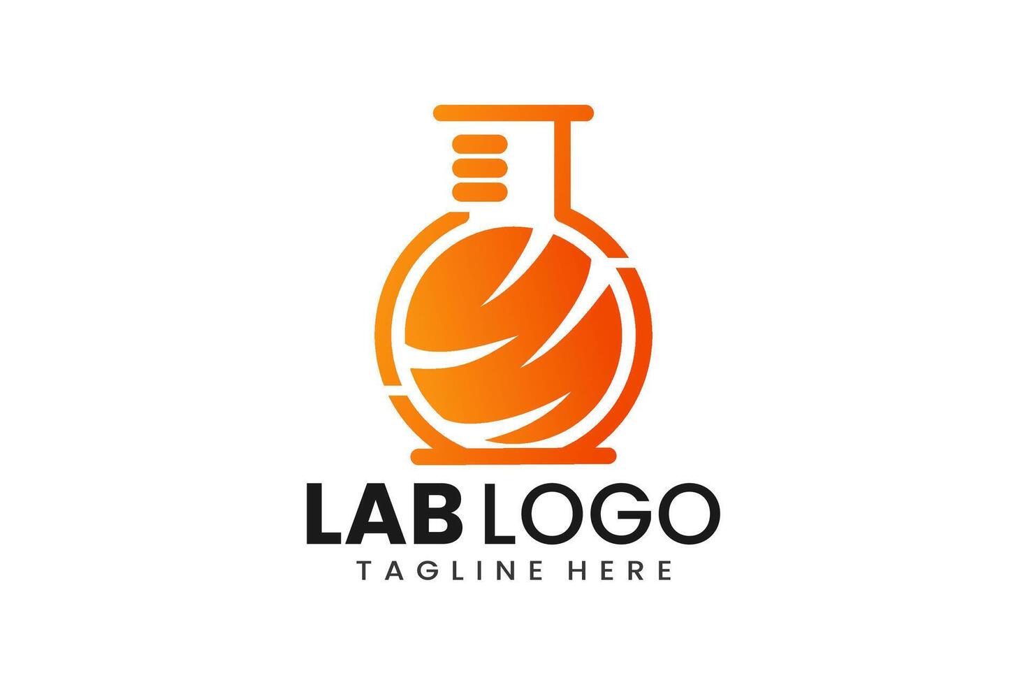 piatto moderno semplice arancia liquido laboratorio logo modello icona simbolo design illustrazione vettore