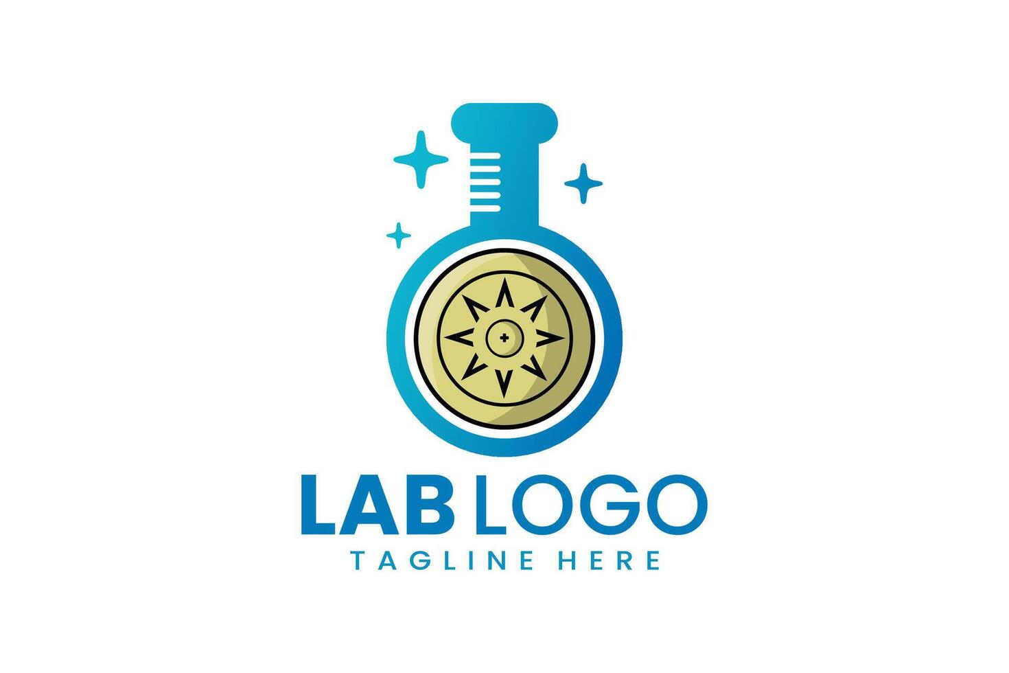 piatto moderno semplice scudo laboratorio logo modello icona simbolo design illustrazione vettore