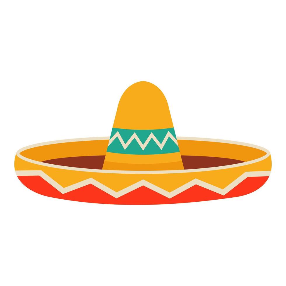 messicano sombrero, isolato su bianca sfondo vettore