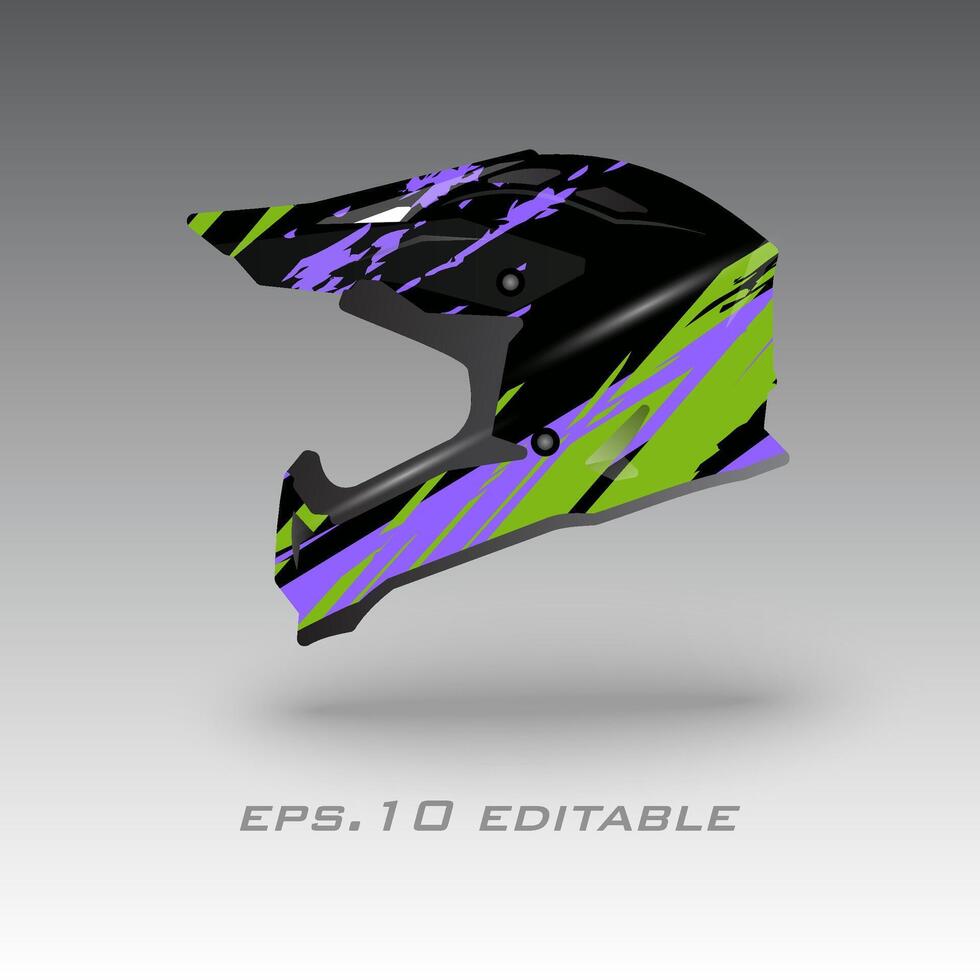 motocross bicicletta casco avvolgere design eps.10 vettore