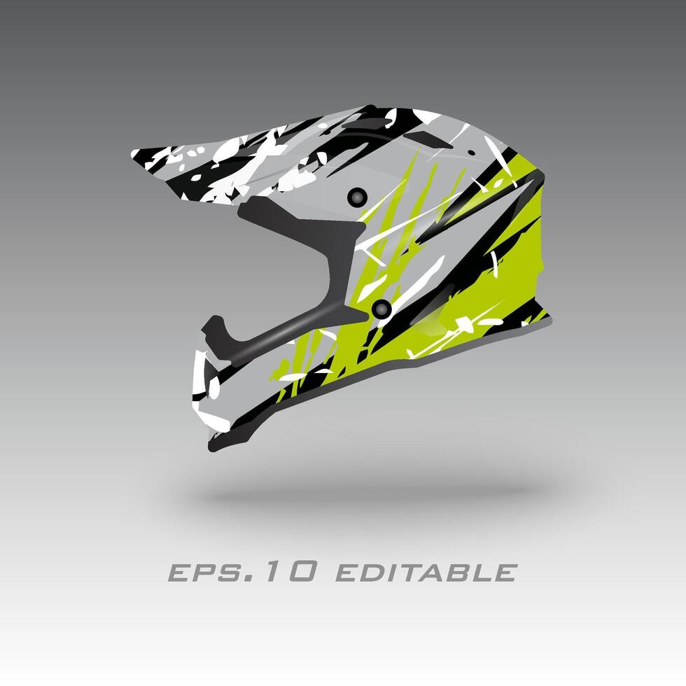 motocross bicicletta casco avvolgere design eps.10 vettore