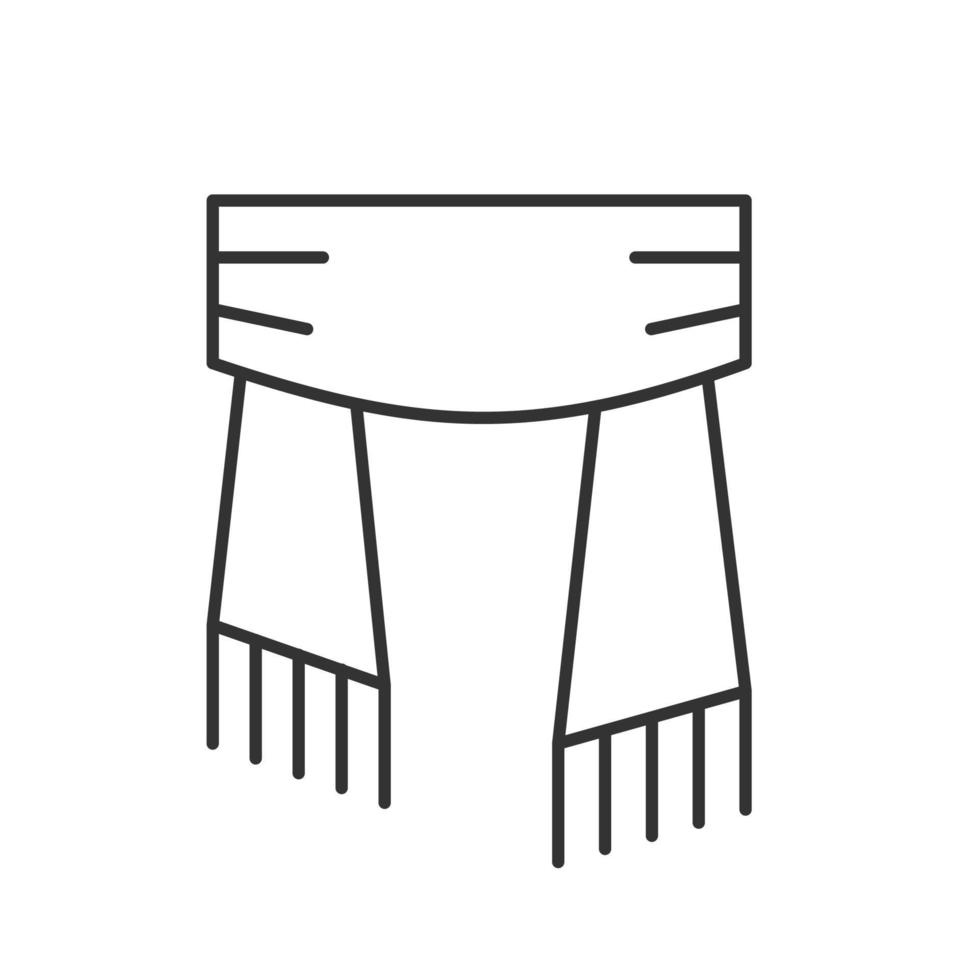 sciarpa lineare icona. illustrazione di linea sottile. simbolo di contorno. disegno vettoriale isolato contorno