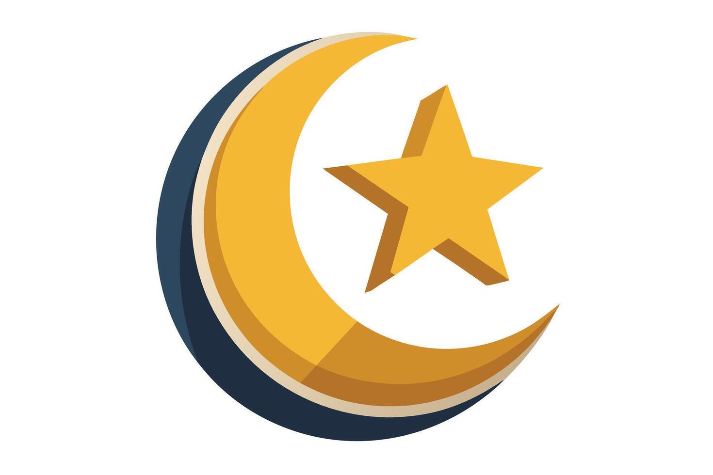 un' stilizzato mezzaluna Luna e stella, iconico simboli di Islam vettore