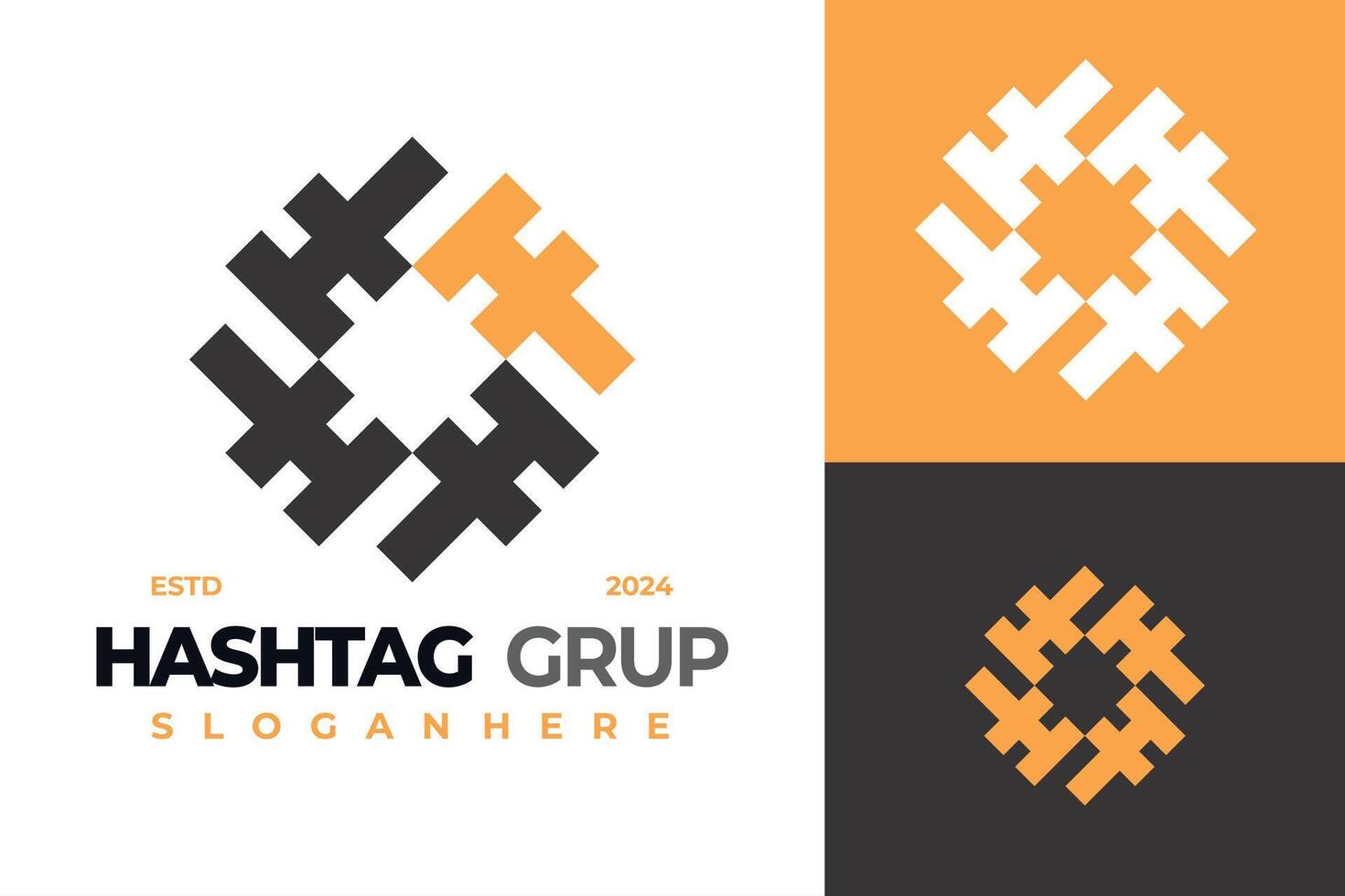 lettera h hashtag grup logo design simbolo icona illustrazione vettore