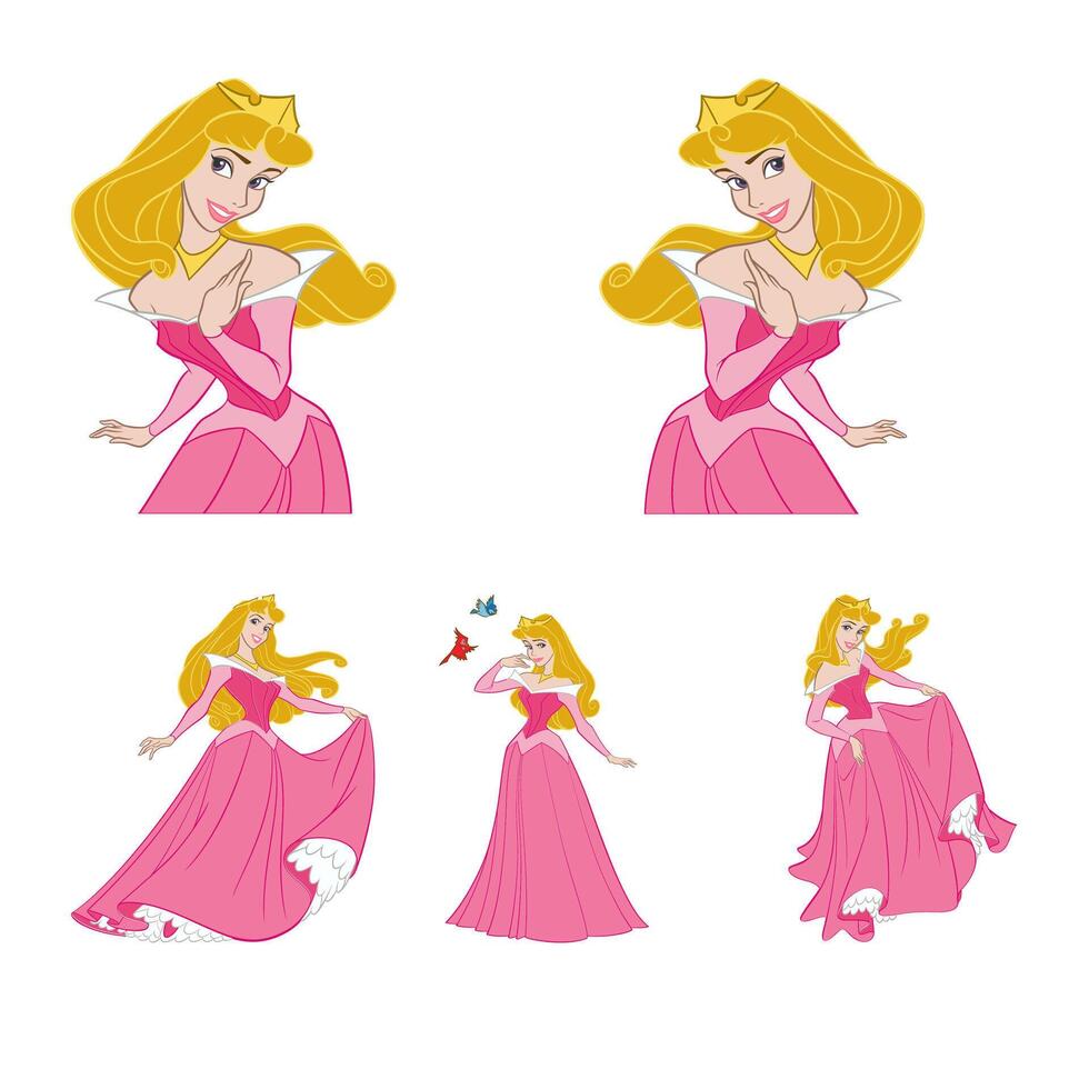 disney Principessa animato personaggio aurora bellissimo cartone animato vettore