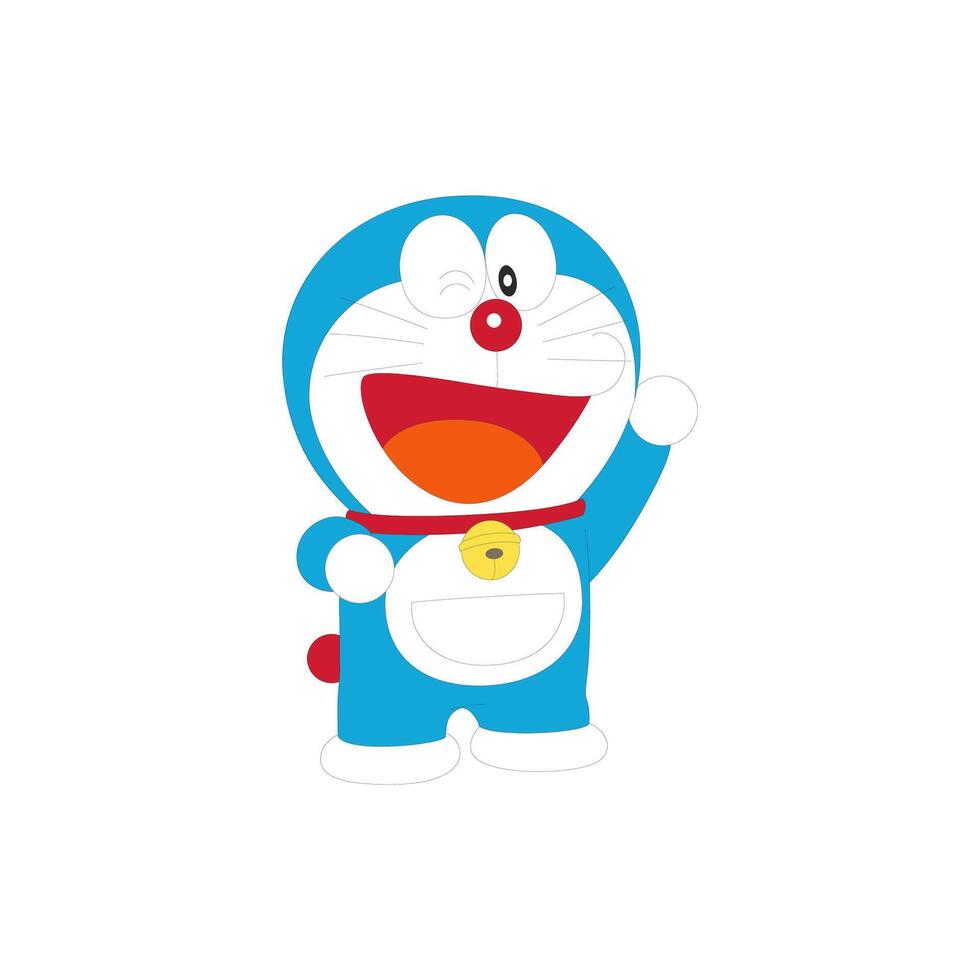 Doraemon cartone animato carino personaggio giapponese anime vettore