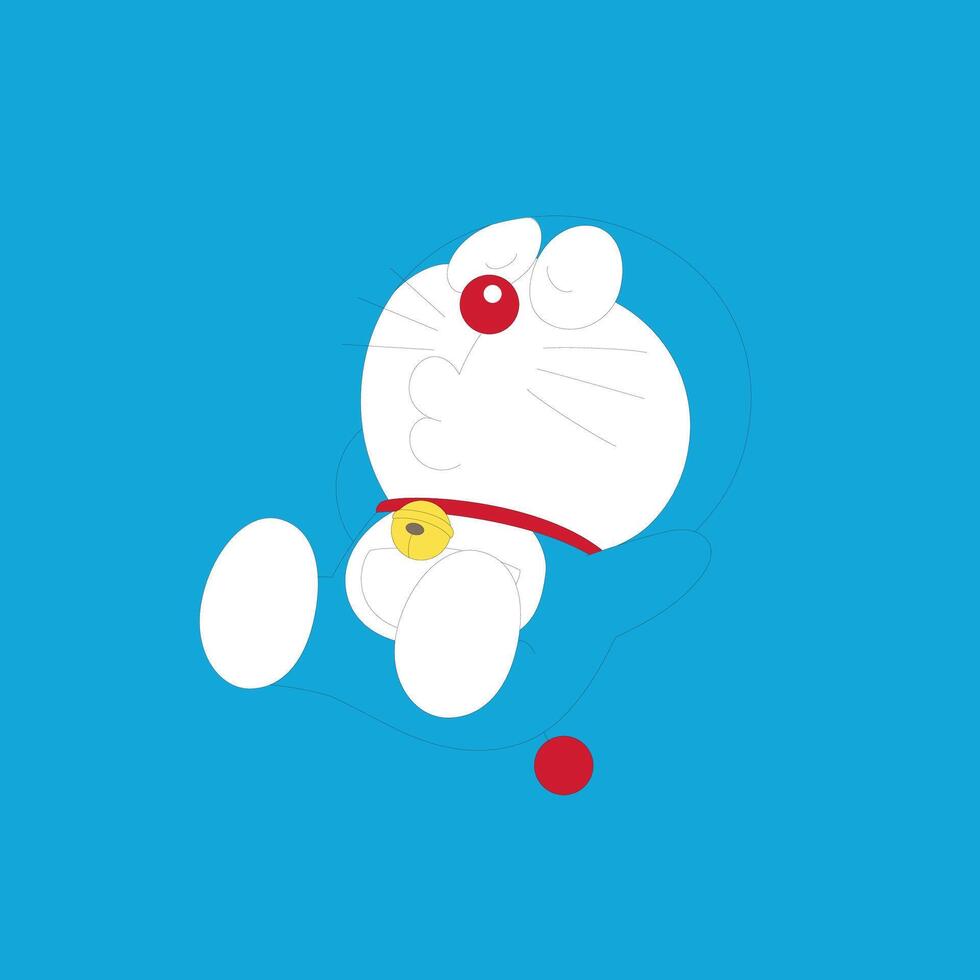 Doraemon carino cartone animato personaggio giapponese anime vettore