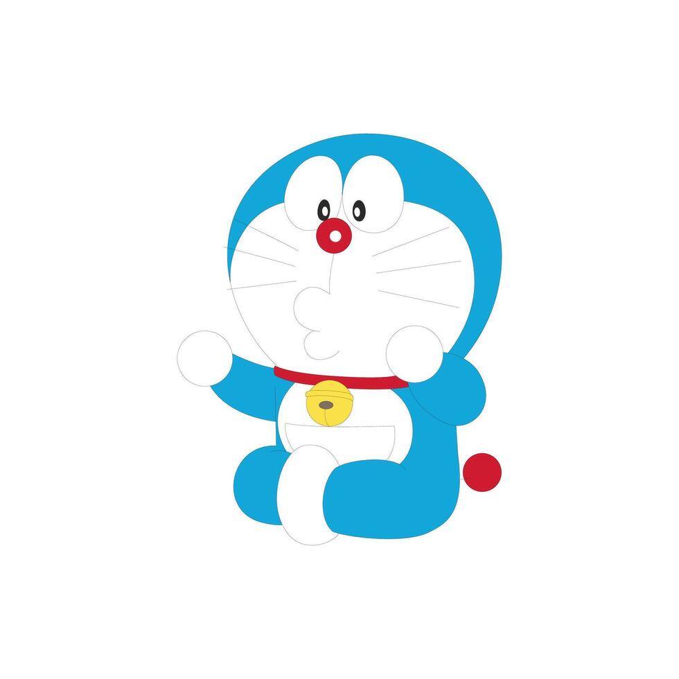Doraemon cartone animato personaggio arte giapponese anime vettore