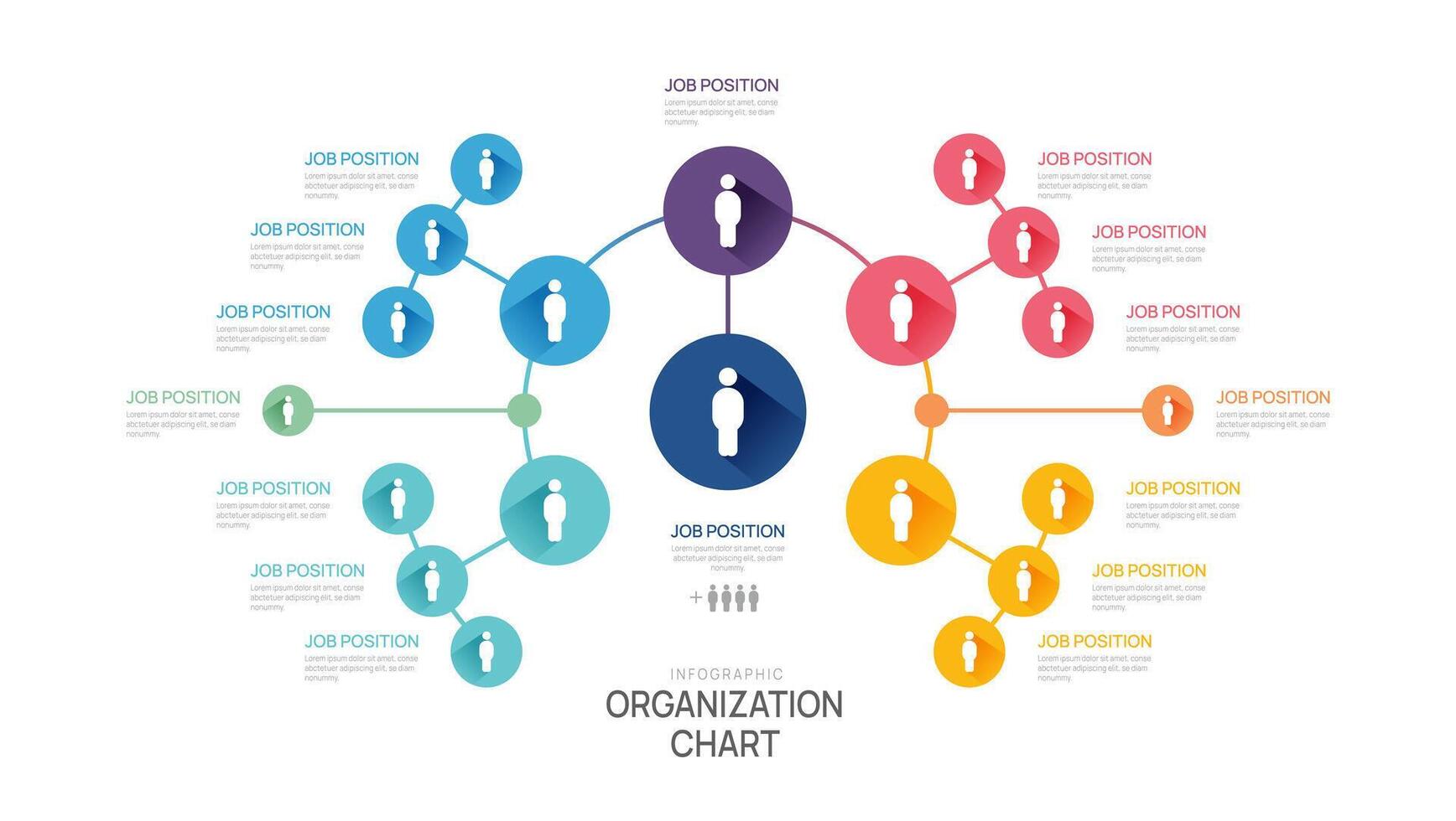 Infografica modello per organizzazione grafico con attività commerciale avatar icone. Infografica per attività commerciale. vettore