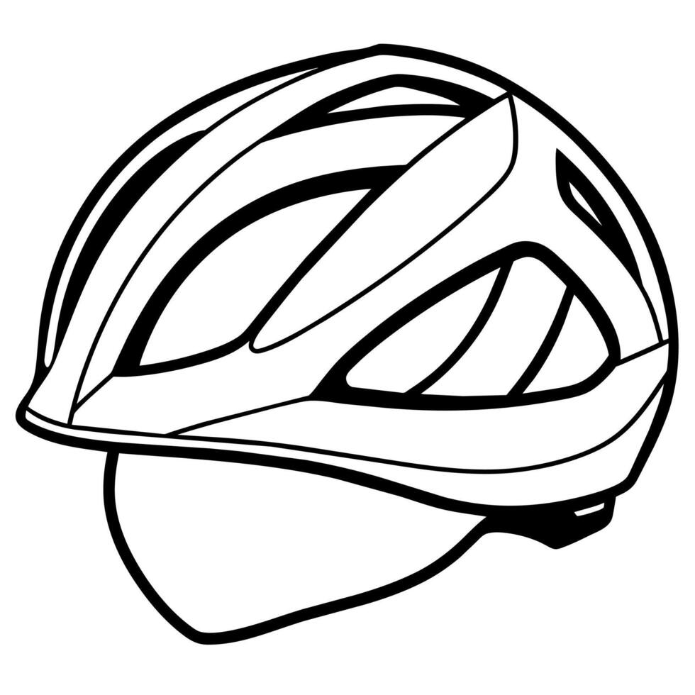 Ciclismo casco schema colorazione libro pagina linea arte illustrazione digitale disegno vettore