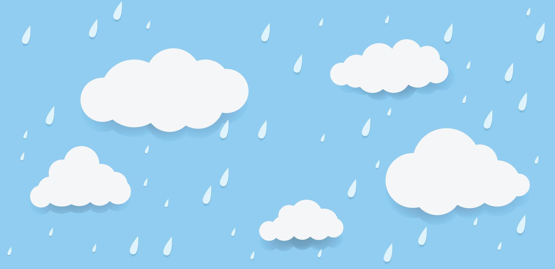 nube e piovere, piovoso stagione, tempo metereologico natura sfondo, alluvione naturale disastro vettore