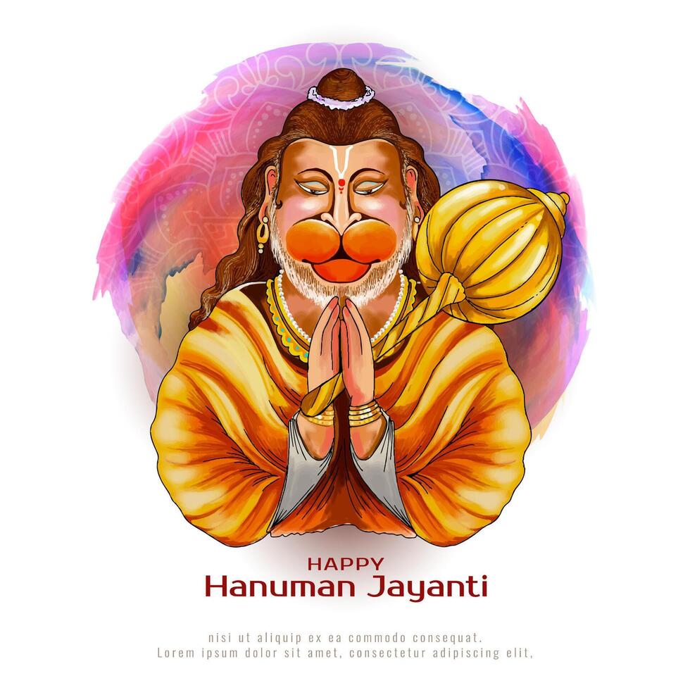 contento hanuman jayanti Festival saluto decorativo sfondo vettore