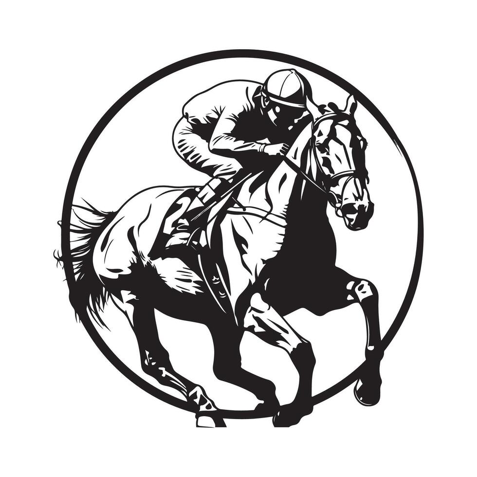 cavallo da corsa logo design arte, icone, e grafica isolato su bianca vettore