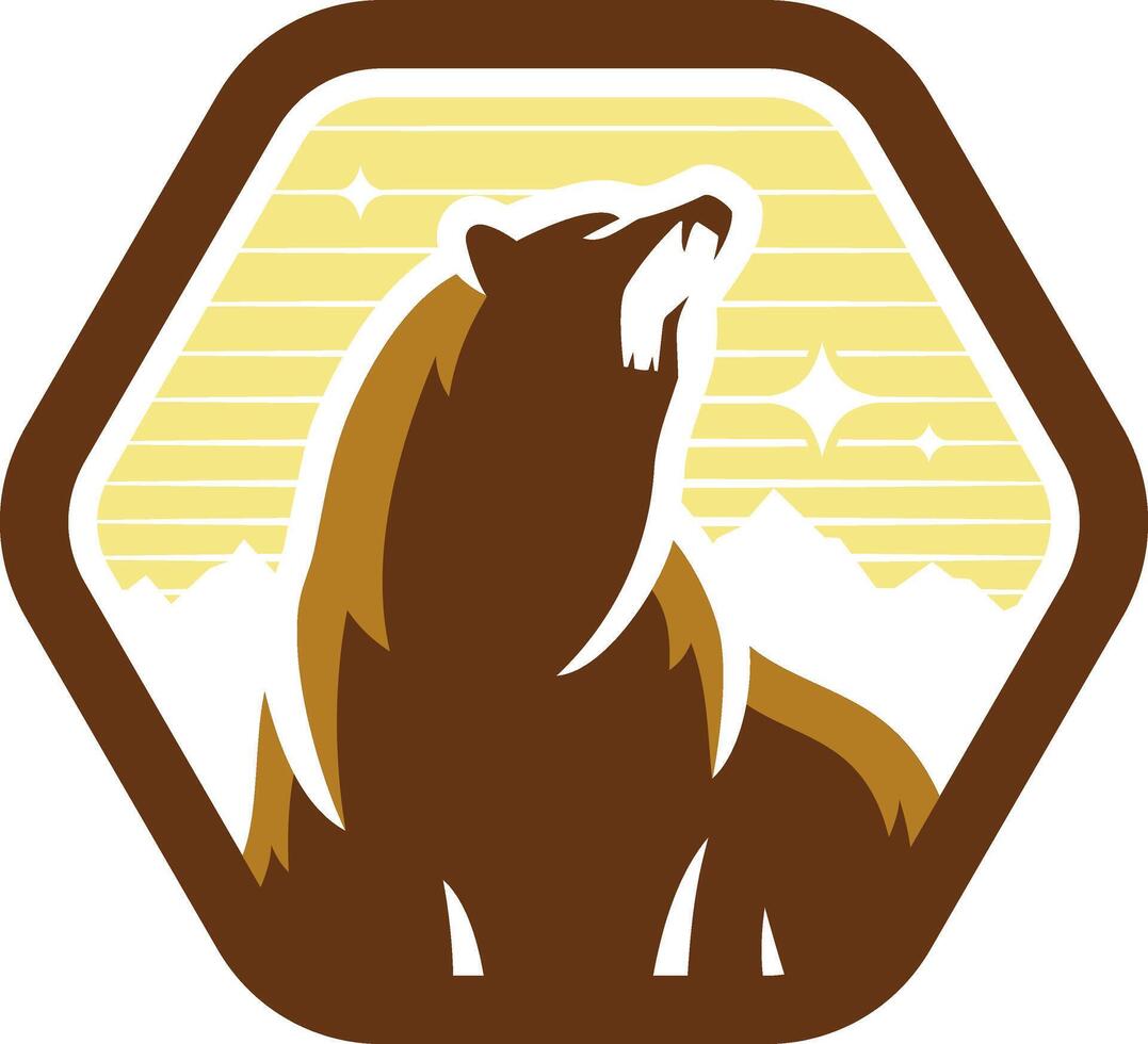 grizzly orso logo design vettore