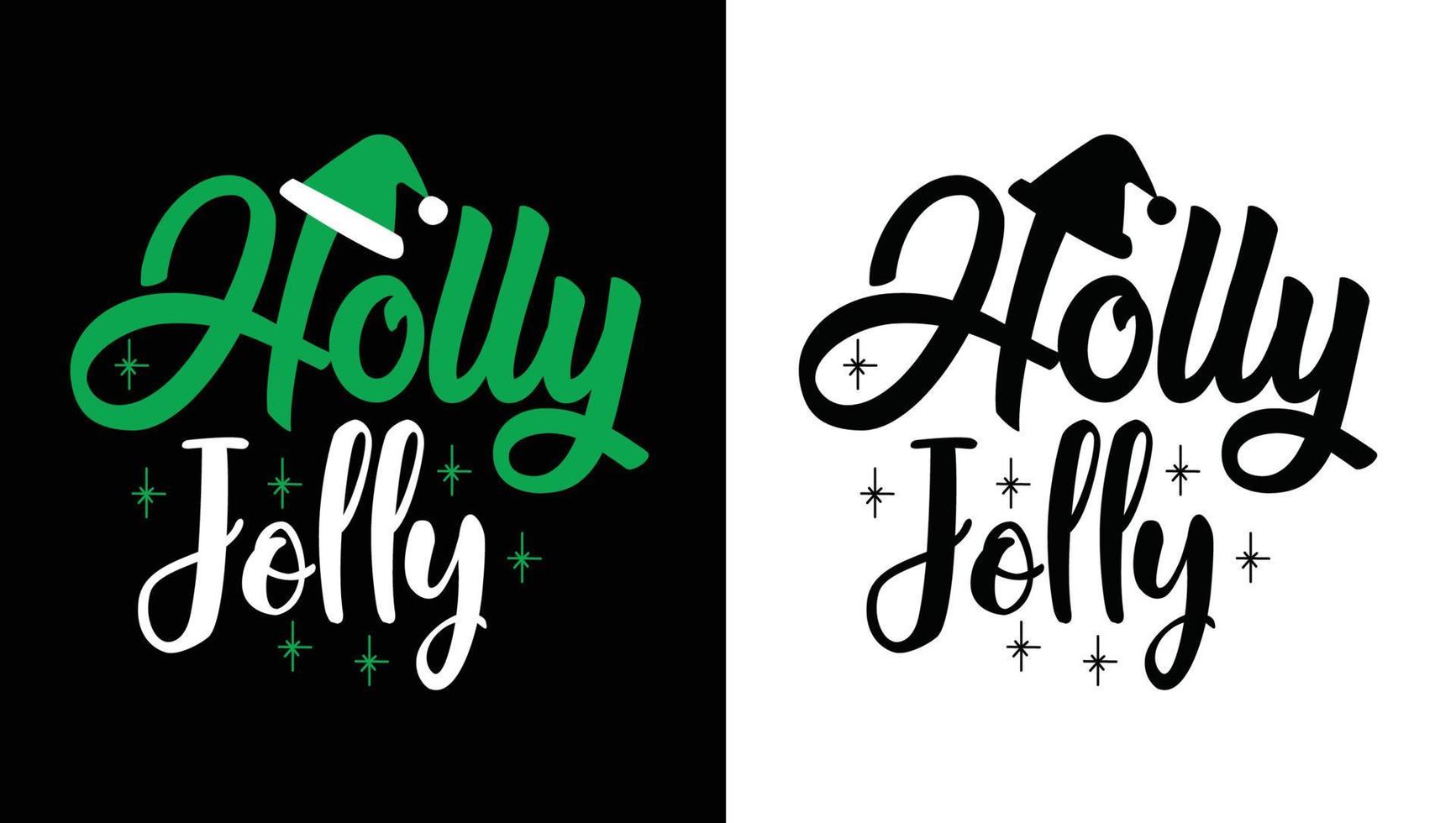 holly jolly design vettore