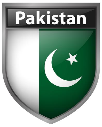 Bandiera del Pakistan sul badge vettore