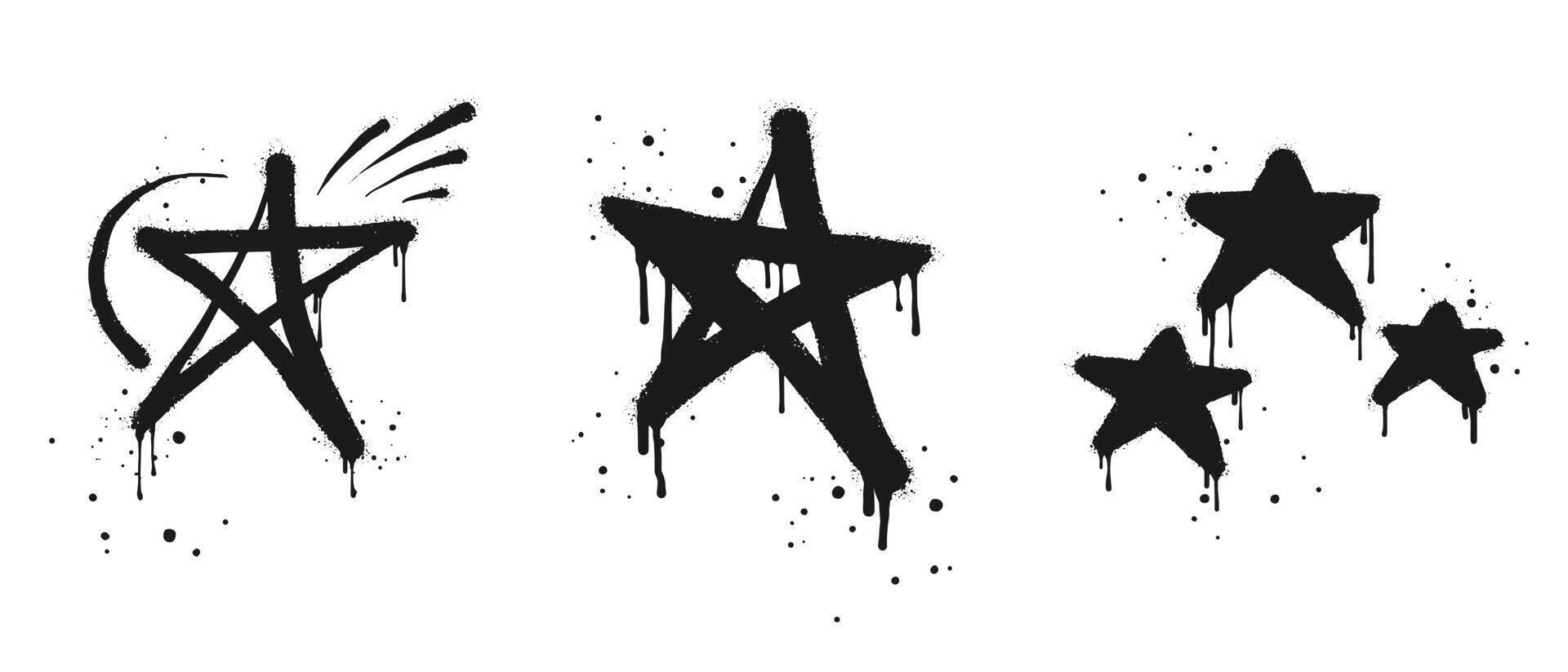 spray dipinto graffiti stella cartello nel nero al di sopra di bianca. stella gocciolare simbolo. isolato su bianca sfondo vettore