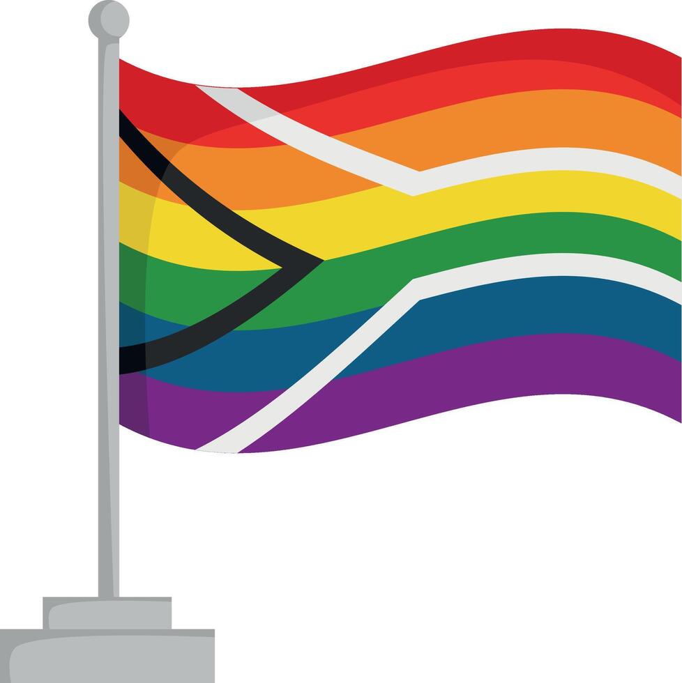 arcobaleno Sud Africa orgoglio bandiera isolato su bianca sfondo illustrazione vettore