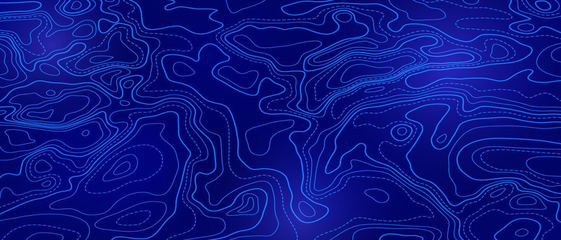 oceano topografica linea carta geografica con formosa onda isolines illustrazione. vettore