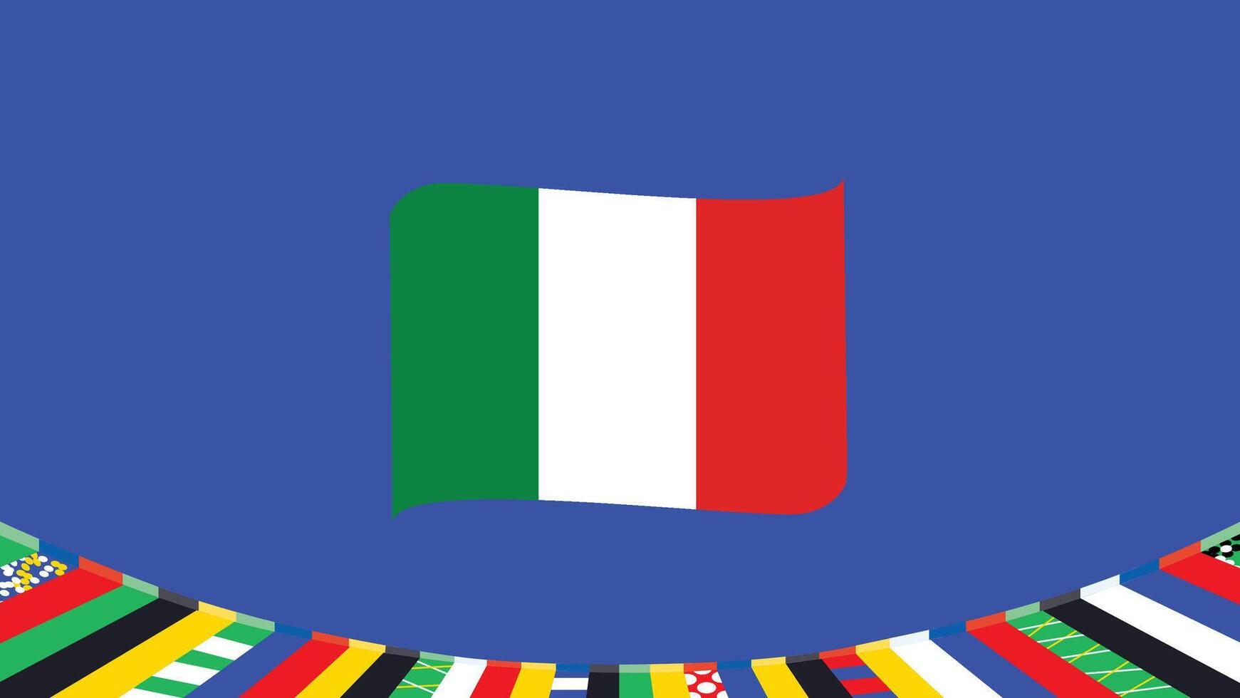Italia emblema nastro europeo nazioni 2024 squadre paesi europeo Germania calcio simbolo logo design illustrazione vettore