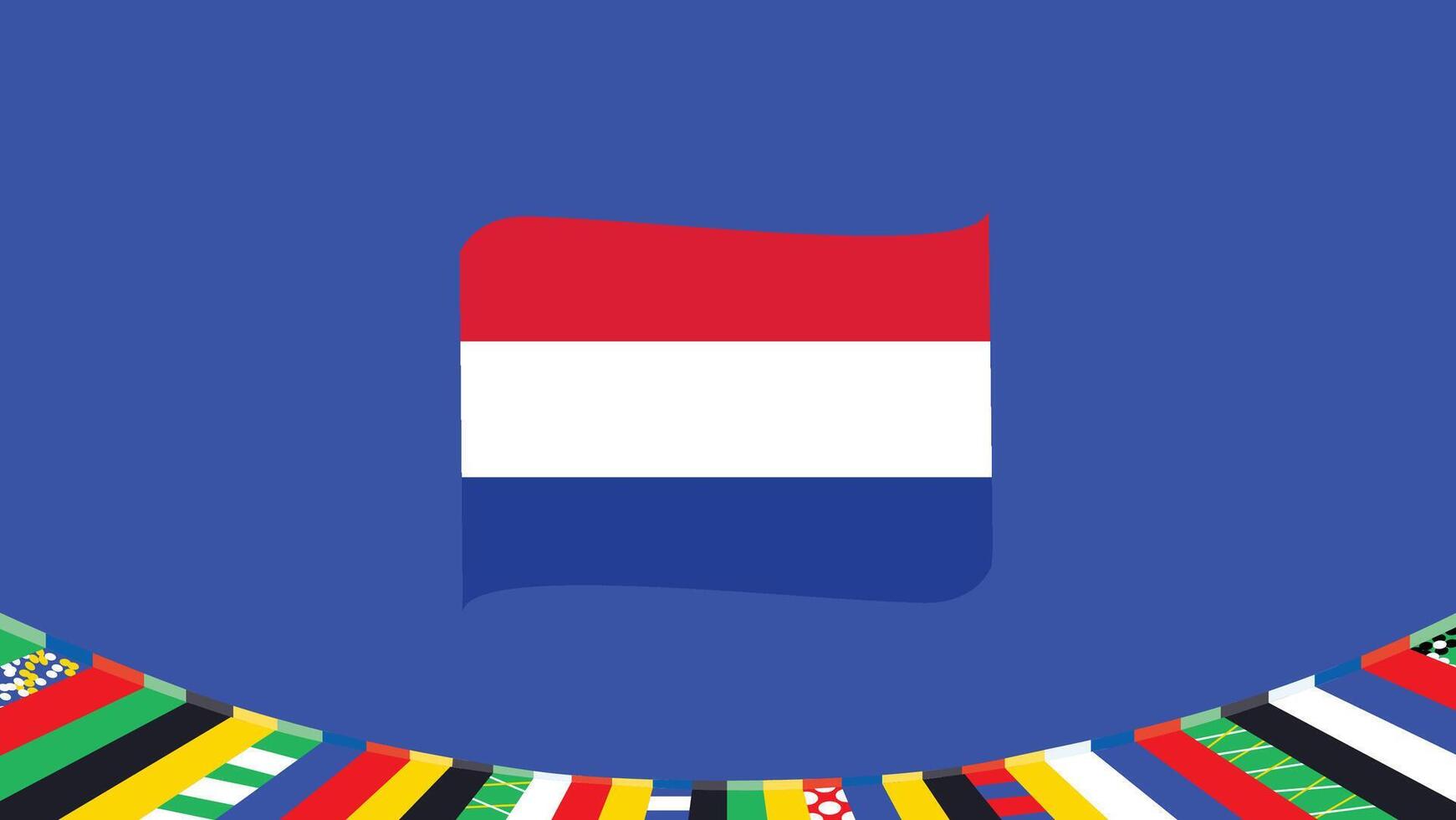 Olanda emblema nastro europeo nazioni 2024 squadre paesi europeo Germania calcio simbolo logo design illustrazione vettore