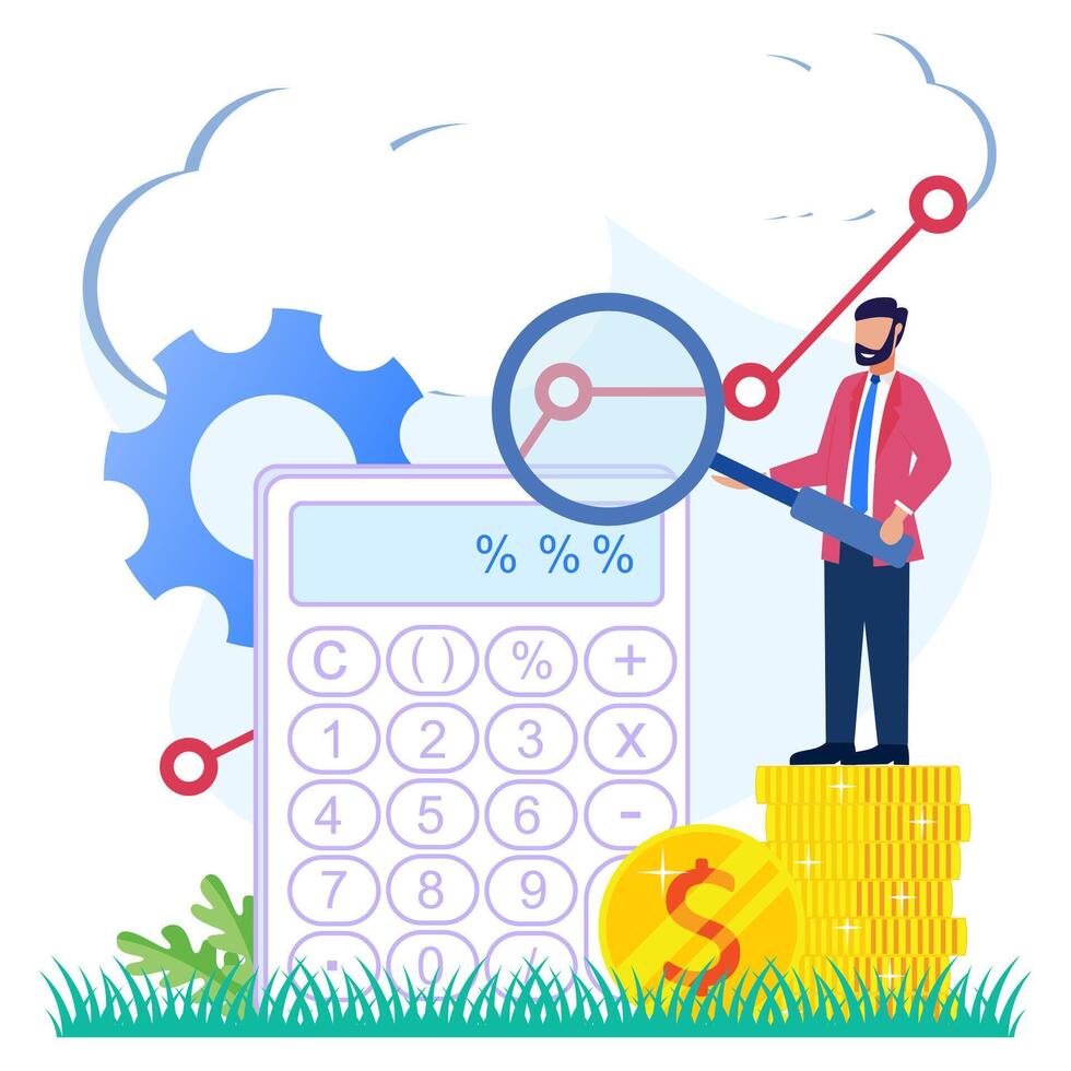 illustrazione grafico cartone animato personaggio di attività commerciale profitto vettore