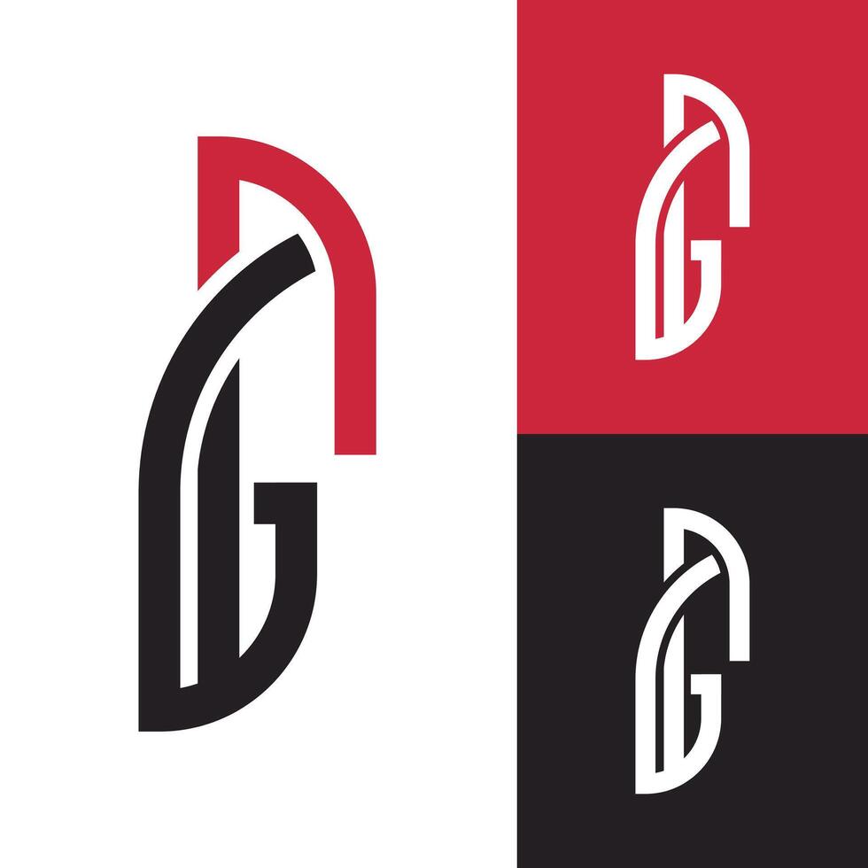 creativo iniziale gd alfabeto logo. minimalista monogramma dg logo per azienda, marca, attività commerciale, marketing, agenzia, eccetera. vettore
