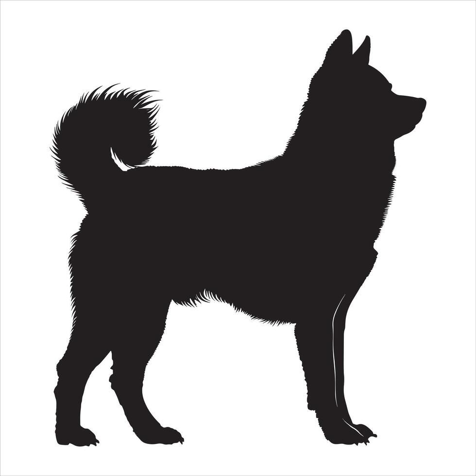 piatto illustrazione di cane silhouette vettore
