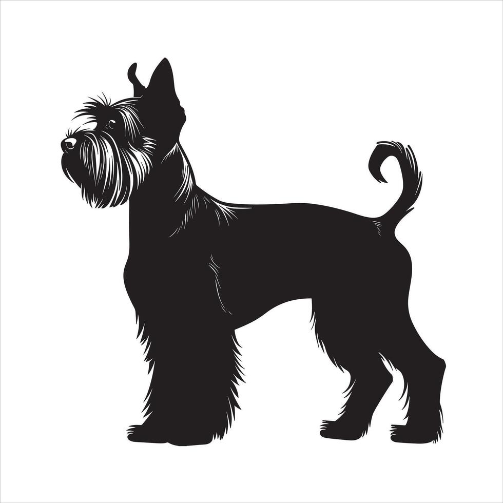 piatto illustrazione di cane silhouette vettore