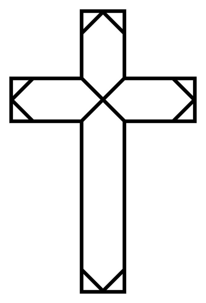 attraversare di cristiano crocifisso. semplice logo icona di cristiano simbolo di Chiesa di Gesù. cartello di cattolico, religioso e ortodosso fede vettore