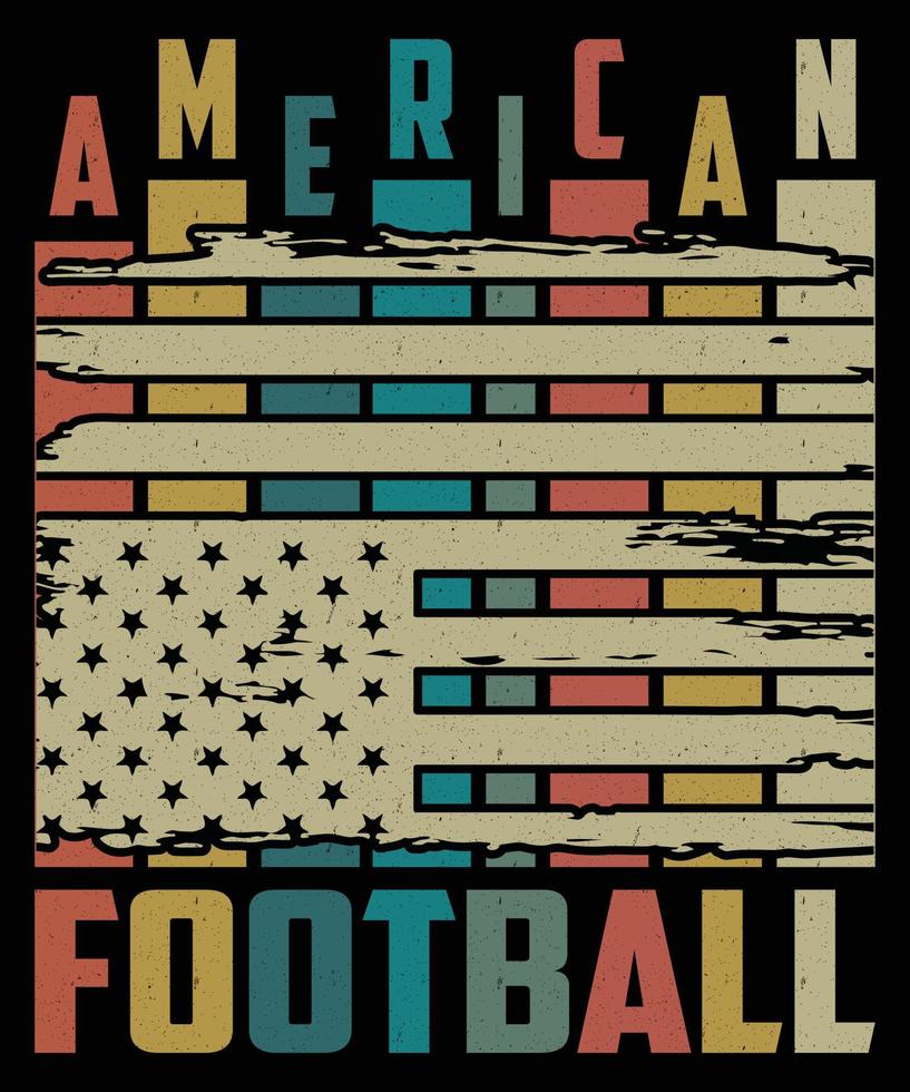 stampa vettoriale vintage di football americano per abbigliamento sportivo da ragazzo in colori personalizzati t-shirt design