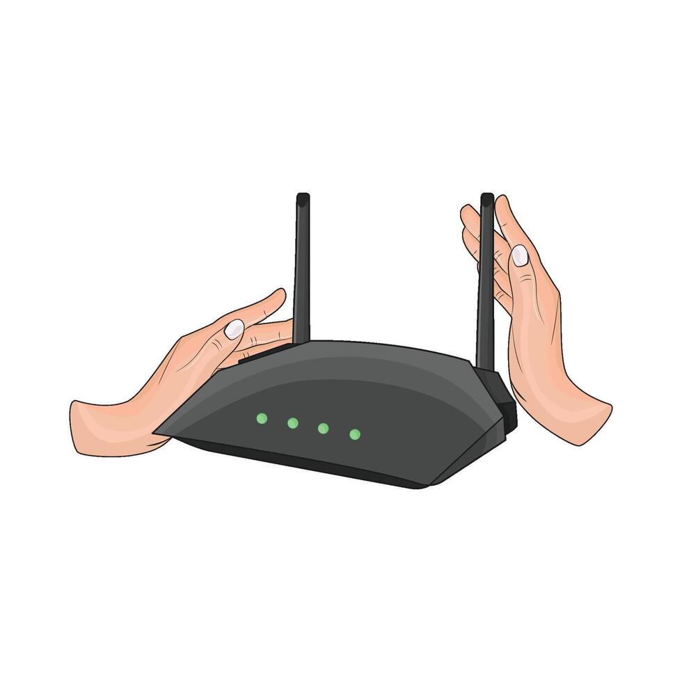 illustrazione di Wi-Fi router vettore