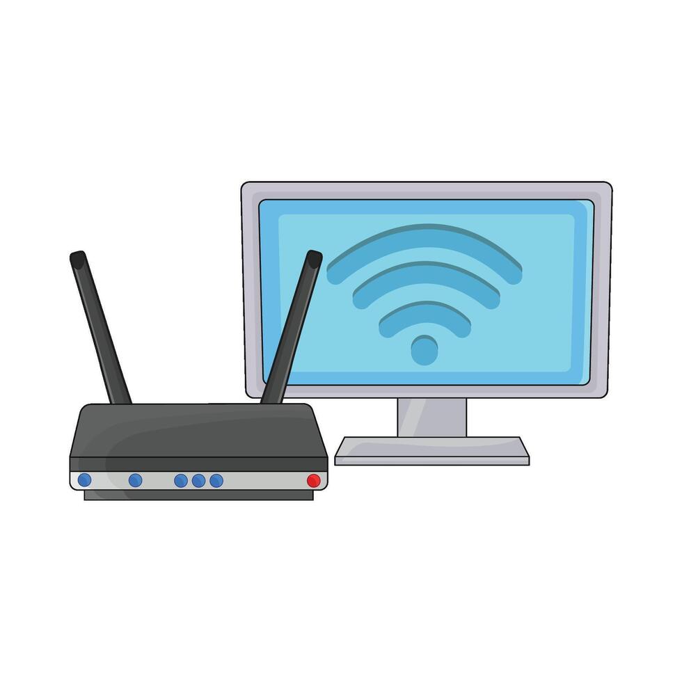 illustrazione di Wi-Fi router vettore