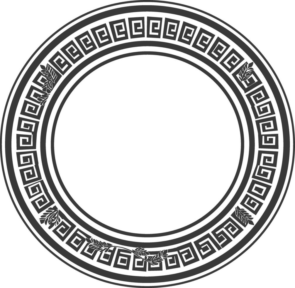 silhouette greco cerchio telaio nero colore solo vettore