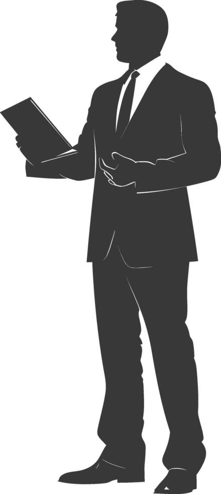 silhouette avvocato nel azione pieno corpo nero colore solo vettore