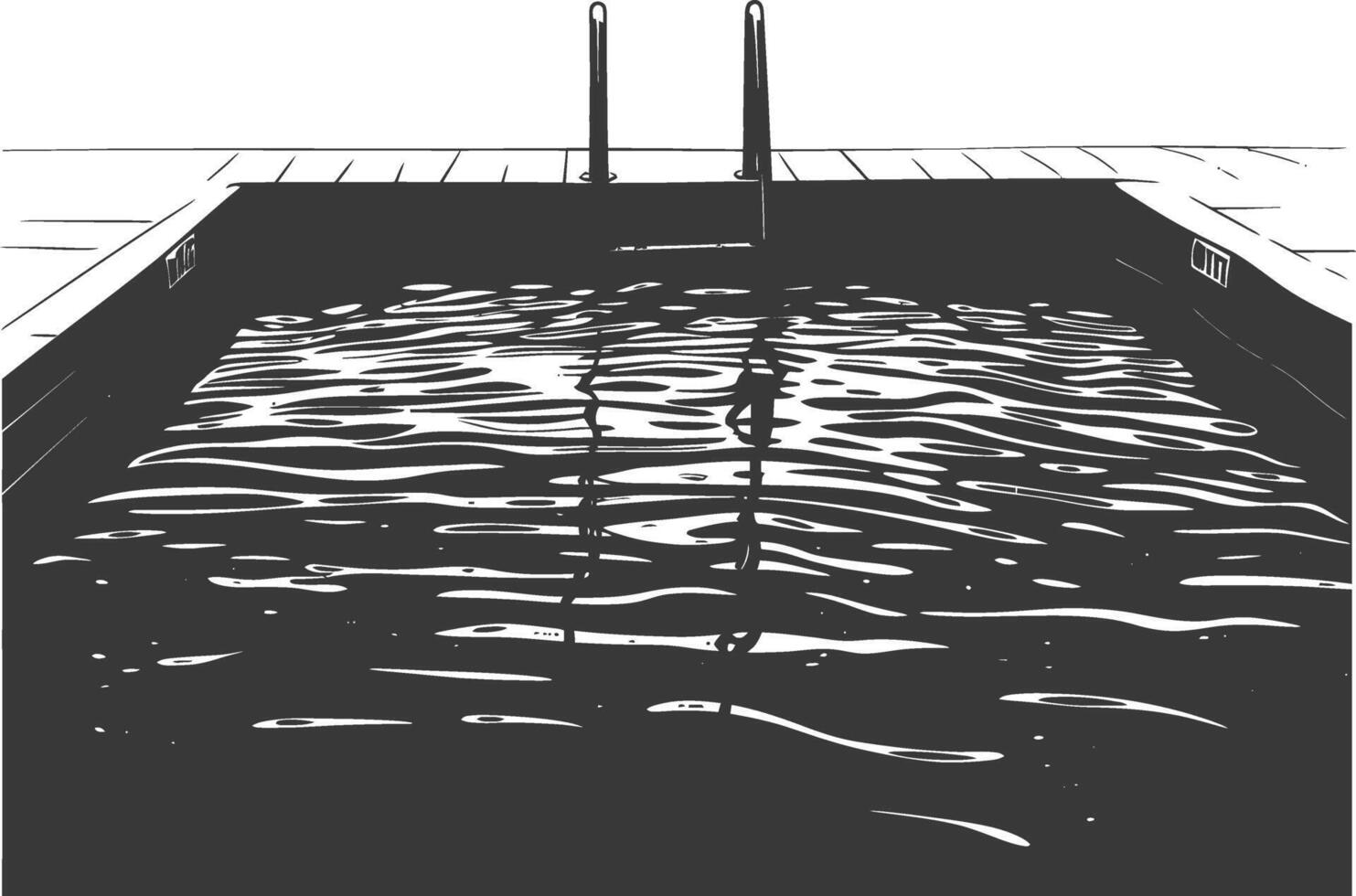 silhouette nuoto piscina nero colore solo vettore