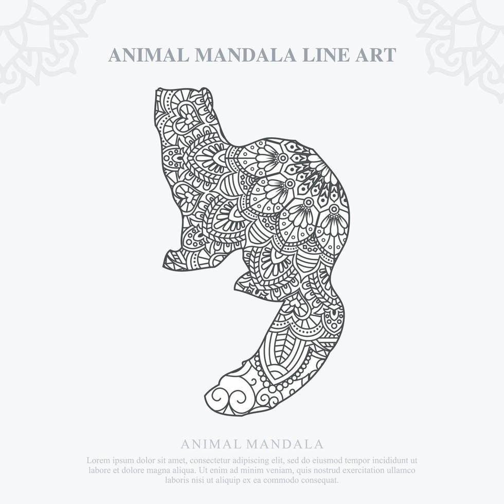 mandala animale. elementi decorativi vintage. modello orientale, illustrazione vettoriale. vettore