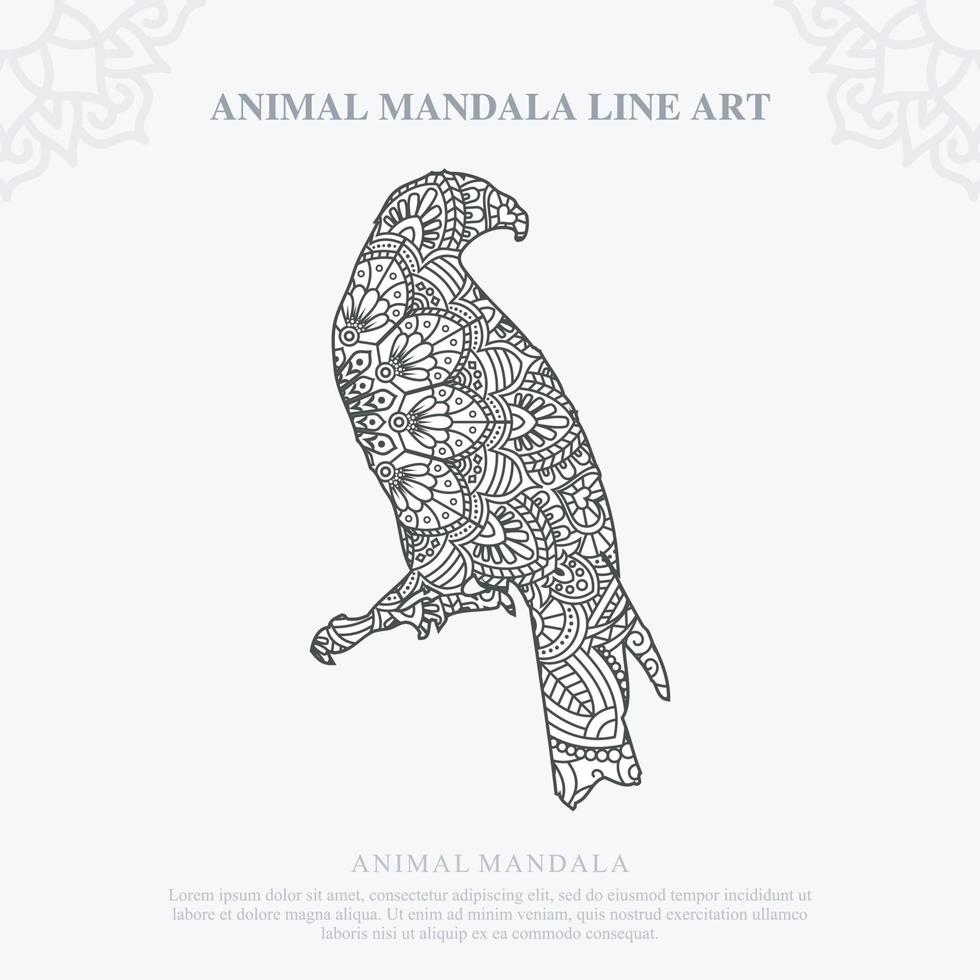 mandala animale. elementi decorativi vintage. modello orientale, illustrazione vettoriale. vettore