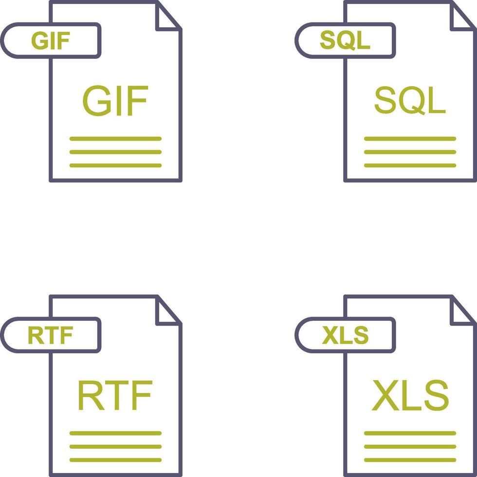 gif e sql icona vettore